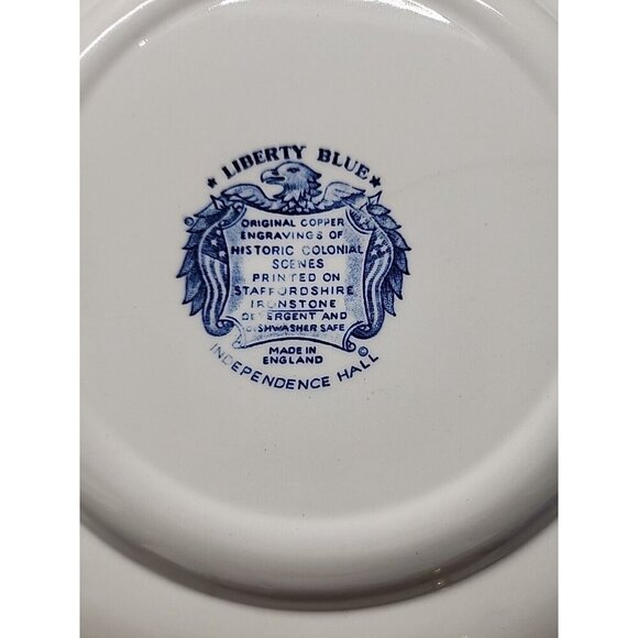 Vintage Staffordshire Ironstone Liberty Blue Independence Hall Dinner Plate  - Picture 5 of 5
